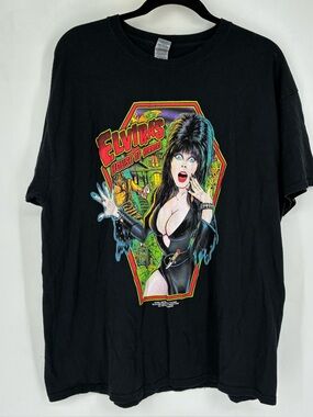Elvira Mistress Of The Dark House Of Horror Men Large Tee Shirt Cotton Halloween